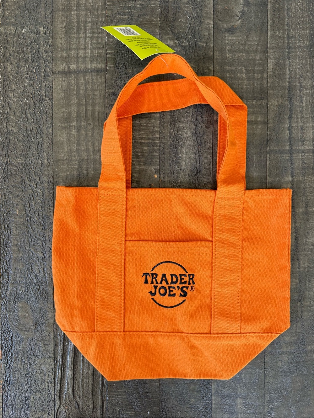 Trader Joe’s Viral Orange Mini Tote Bag 13” Reusable NWT Limited Edition